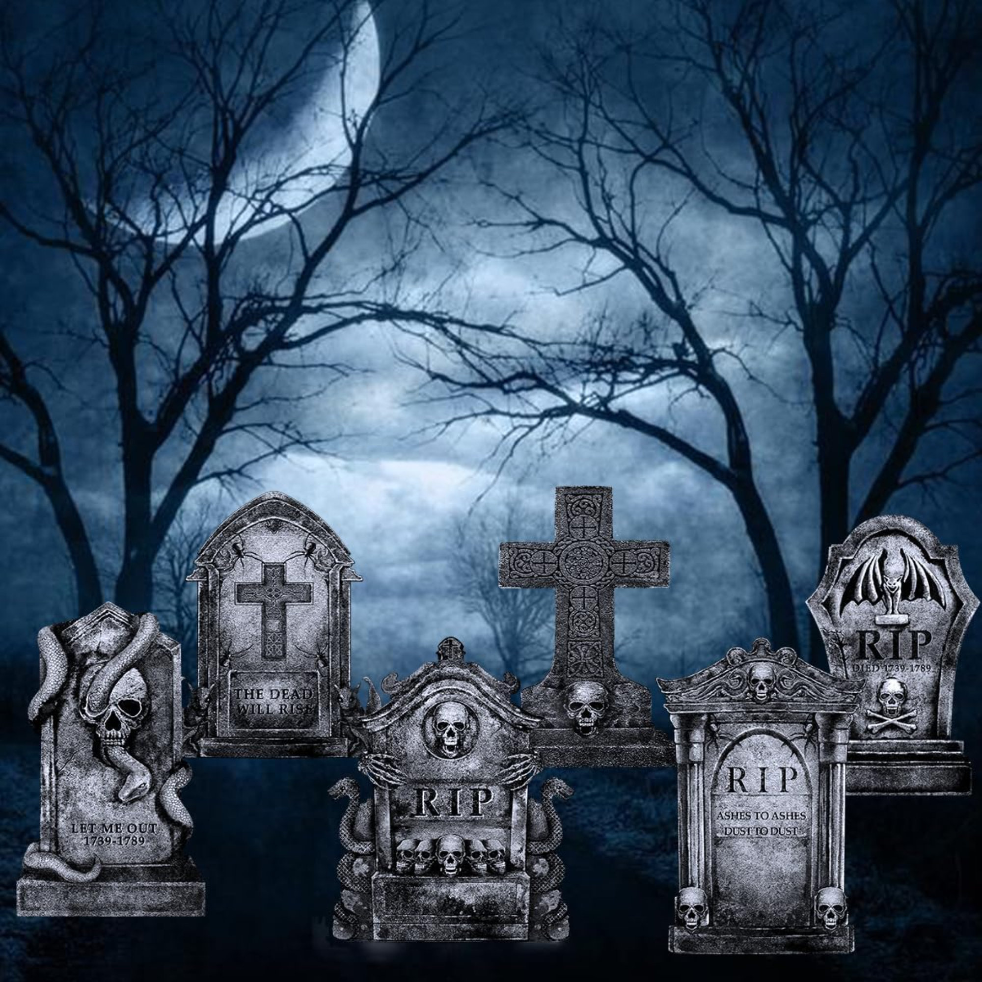 The Holiday Aisle® Halloween Decorations Outdoor Graveyard Tombstones